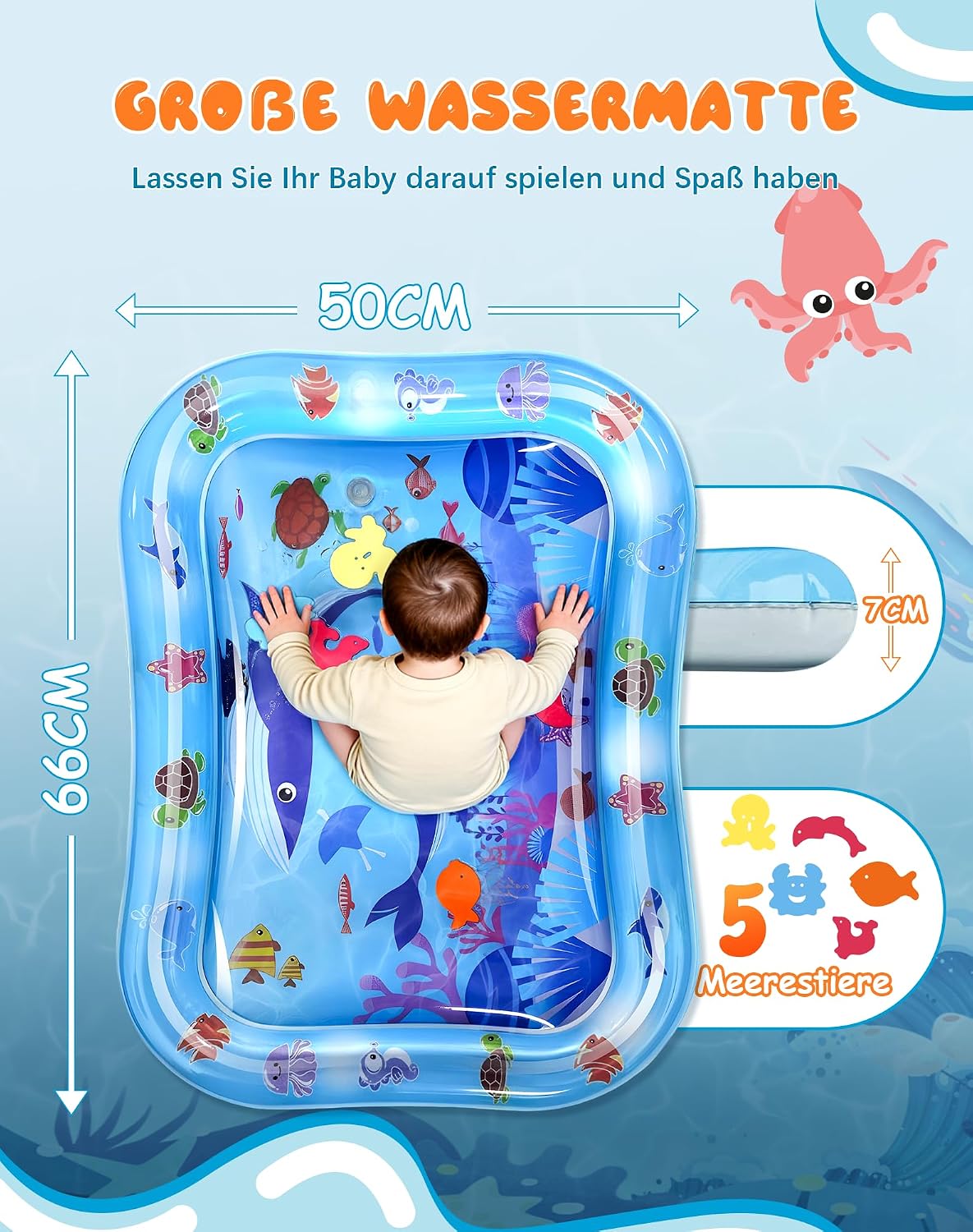 Thumbnail 2 de Wincany Wassermatte Baby Groß BPA Frei – Aquamatte für Bauchlage ab 3 Monaten