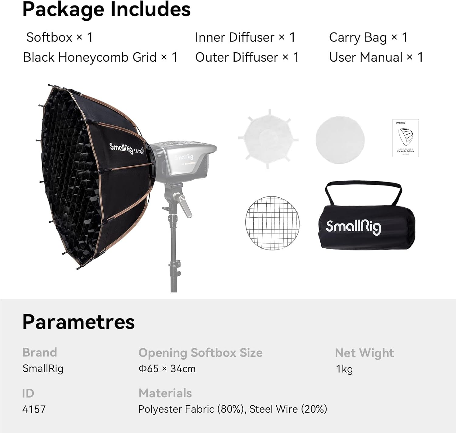 Thumbnail 6 de SMALLRIG LA-D65 Softbox 65cm für Bowens