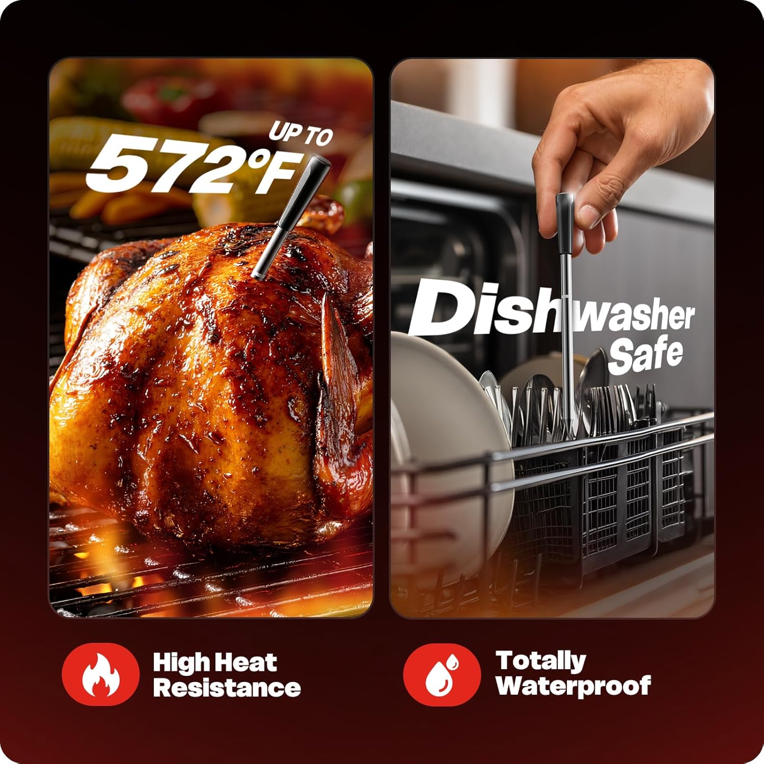 Thumbnail 4 de Smart Wireless Meat Thermometer with Ultra-Thin Probe 6-Sensor Accuracy