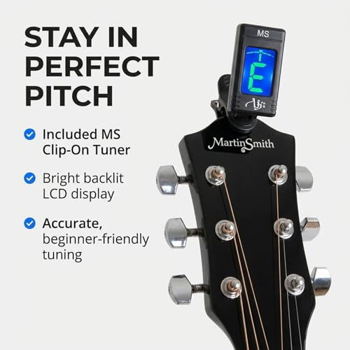 Detalle de Martin Smith Full Size Acoustic Guitar Starter Kit with Stand & Tuner