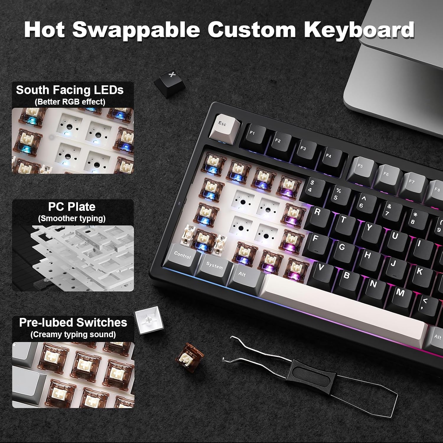 Thumbnail 6 de YUNZII IF99 Wireless Mechanical Keyboard with LCD Display — 96% Layout, Gasket Mounted, Hot-Swap, RGB