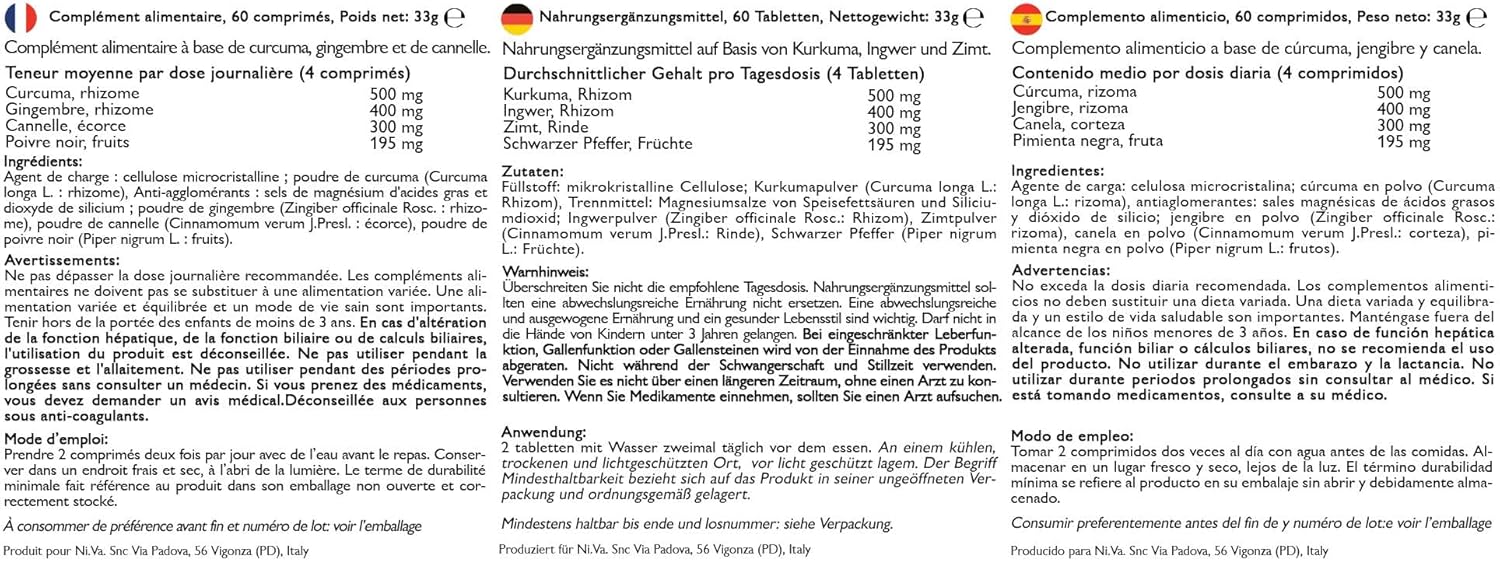 Thumbnail 2 de Curcuma, gingembre, cannelle et poivre noir Line@ — 60 comprimés pour réactiver le métabolisme et la digestion