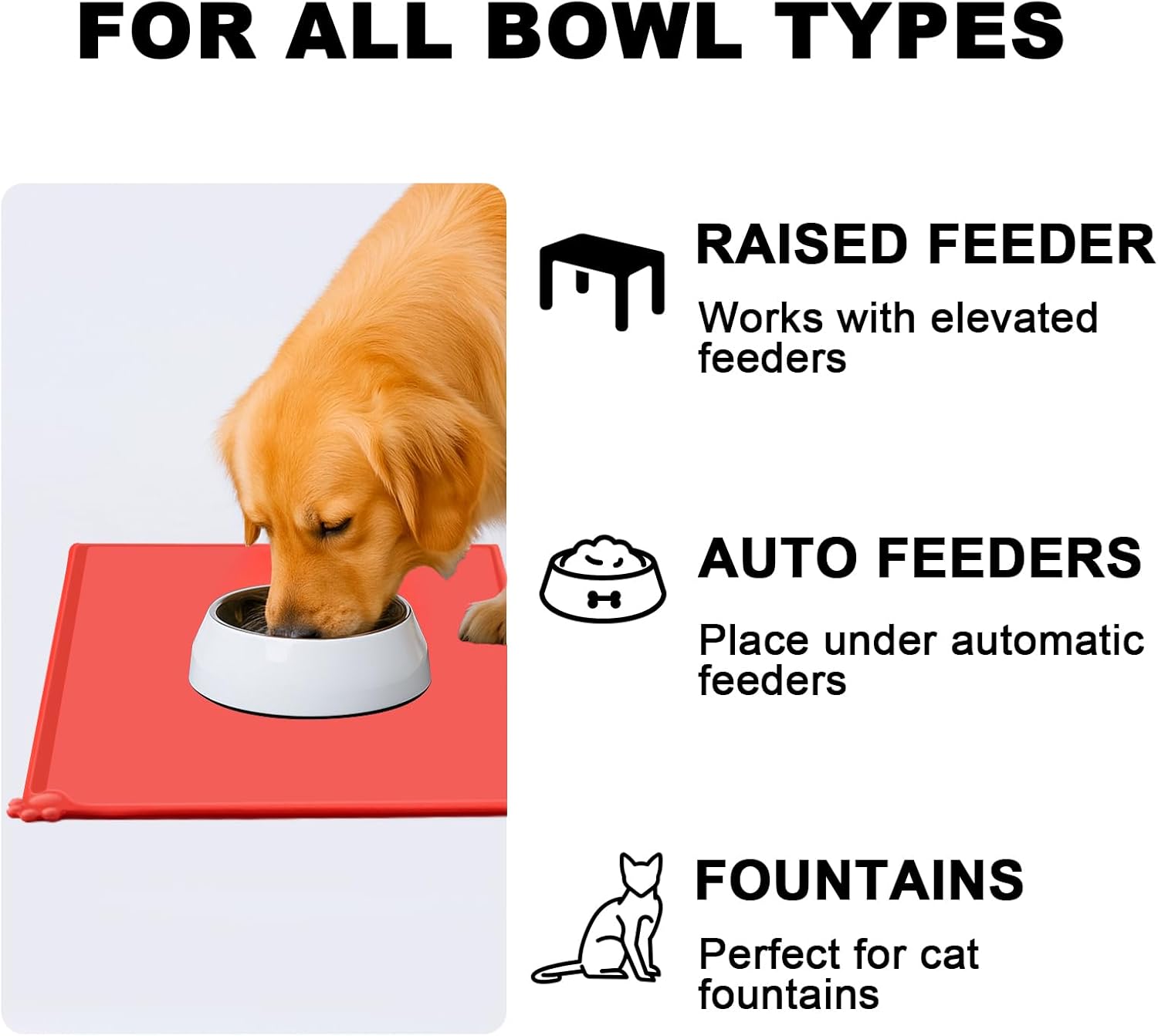 Thumbnail 6 de MOACC Dog Food Mat: 54 x 38 cm Silicone Feeding Mat for Dogs and Cats