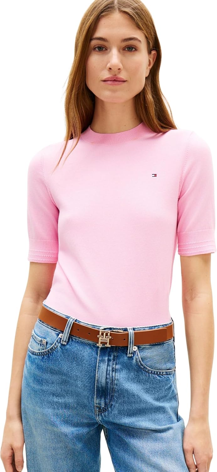 Detalle de Tommy Hilfiger Co Jersey Fine GG C-NK SS SWT Ww0ww49705 Pull-Over Femme (Lot de 1)