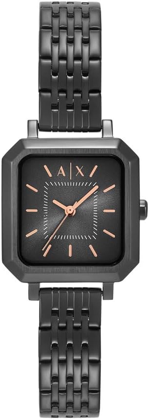 Detalle de Armani Exchange Damenuhr – Quarz Dreizeigeruhrwerk, 27 mm Gehäuse, Edelstahlarmband