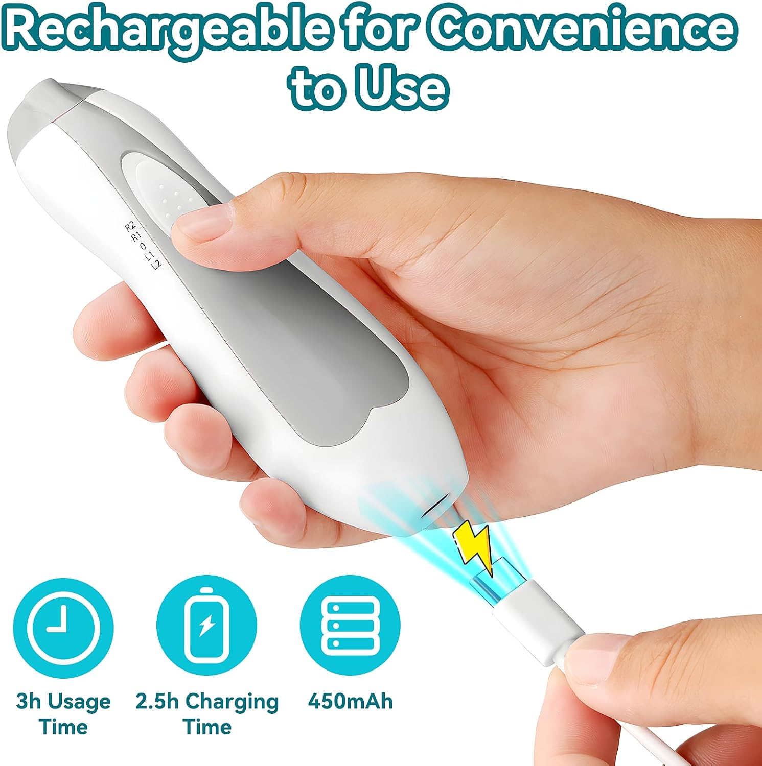 Thumbnail 1 de Qunlions life Baby Nail Trimmer Electric: 6-in-1 Rechargeable Grooming Kit (Grey)