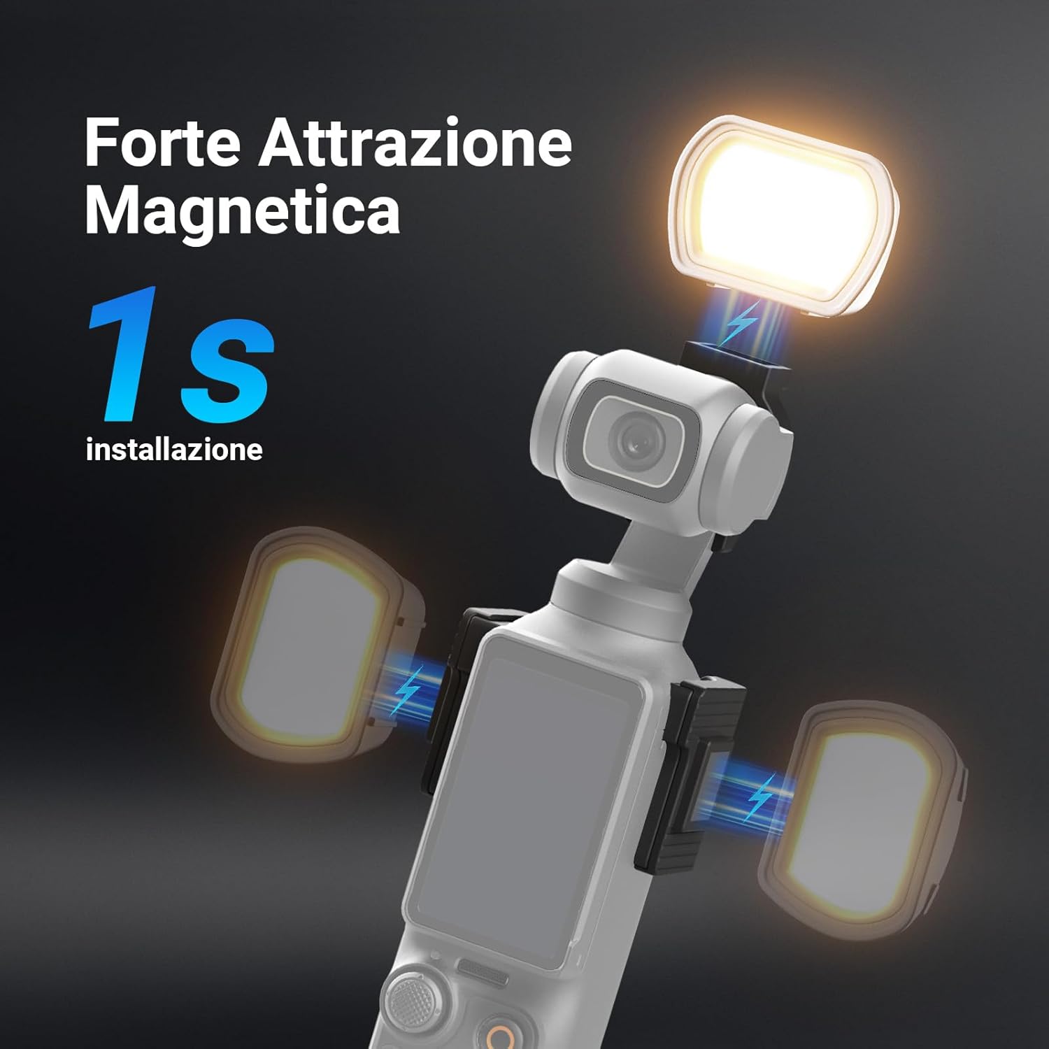 Thumbnail 2 de NEEWER BASICS Luce ausiliaria magnetica M21 per DJI Osmo Pocket 3 Creator Combo (1,3W, ricaricabile)