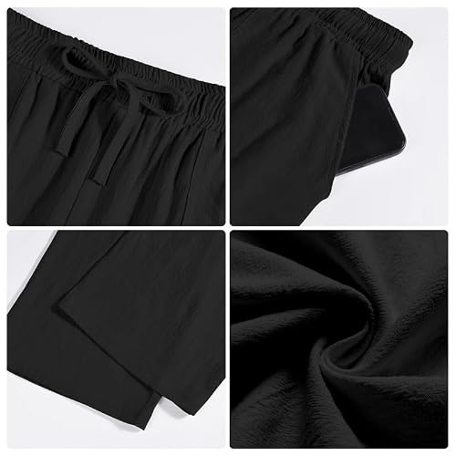 Detalle 2 de Litthing Pantalones de Lino para Hombre: Jogging de Verano con Bolsillos
