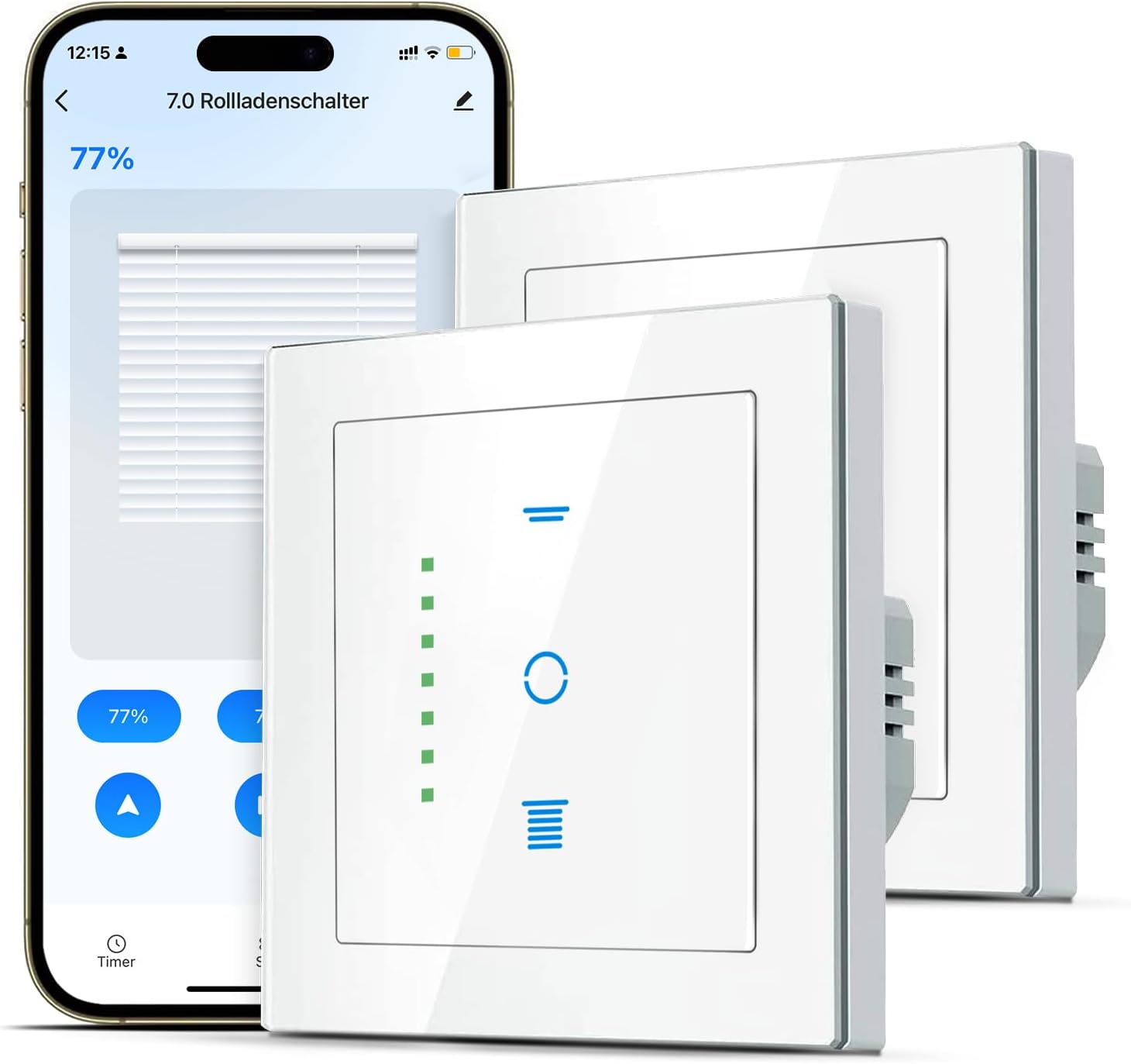 Detalle de SMARTERCURRY Wlan Rolladenschalter 7. Gen — Zeitschaltuhr für Rollläden 🏠