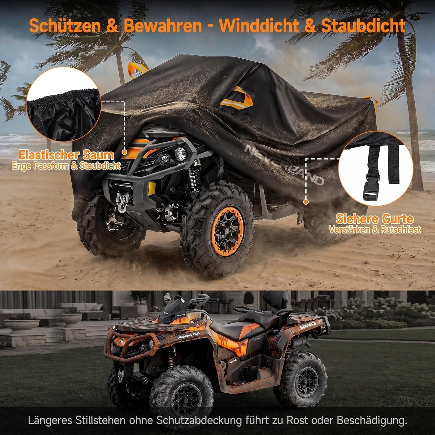 Thumbnail 4 de NEVERLAND XXXL Quad Abdeckplane 256×110×120 cm 🛡