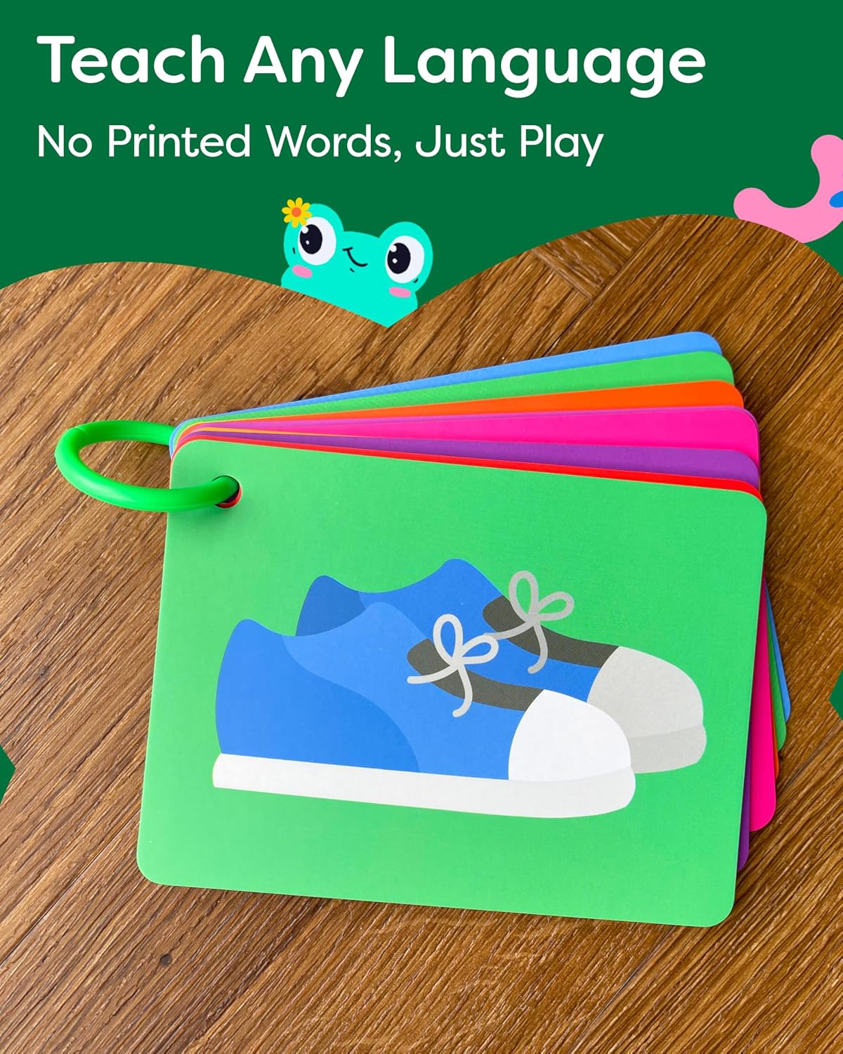 Detalle de The Bambino Tree 100 First Words High-Contrast Flashcards (Animal, Food, Transport & More)