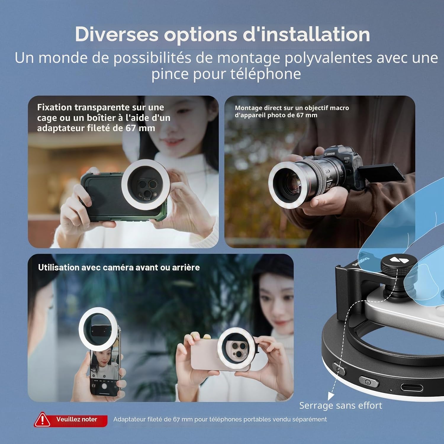 Detalle 2 de SMALLRIG Vibe P30 Lampe vidéo 67 mm