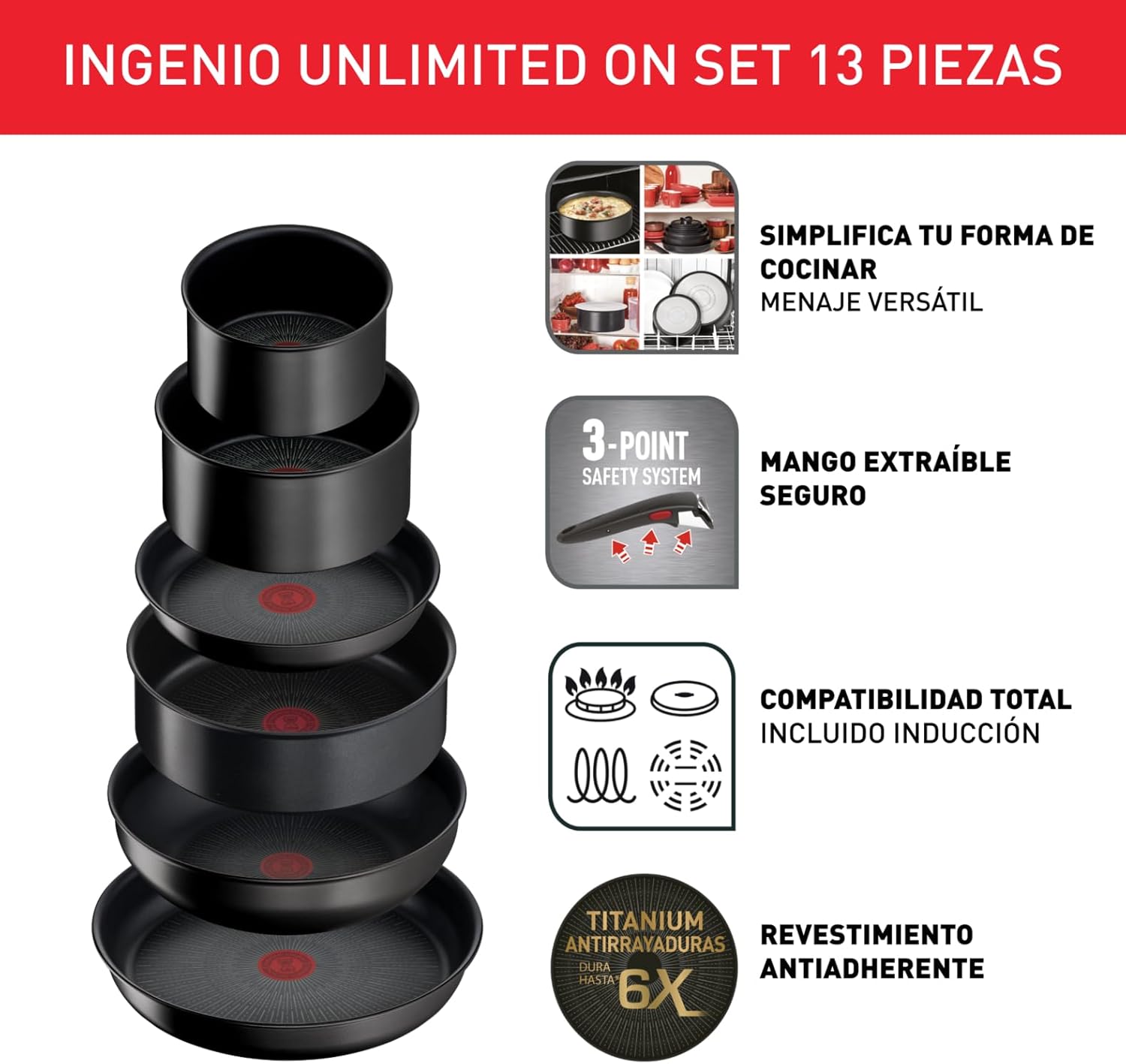 Thumbnail 1 de Tefal Ingenio Unlimited On - Juego de Utensilios de Cocina