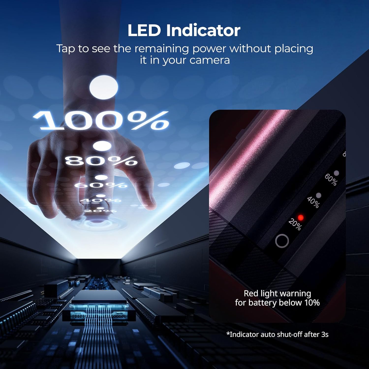 Thumbnail 1 de SmallRig EN-EL15c: Batterie Nikon 2520 mAh avec USB-C, LED et Charge rapide 2,5 h