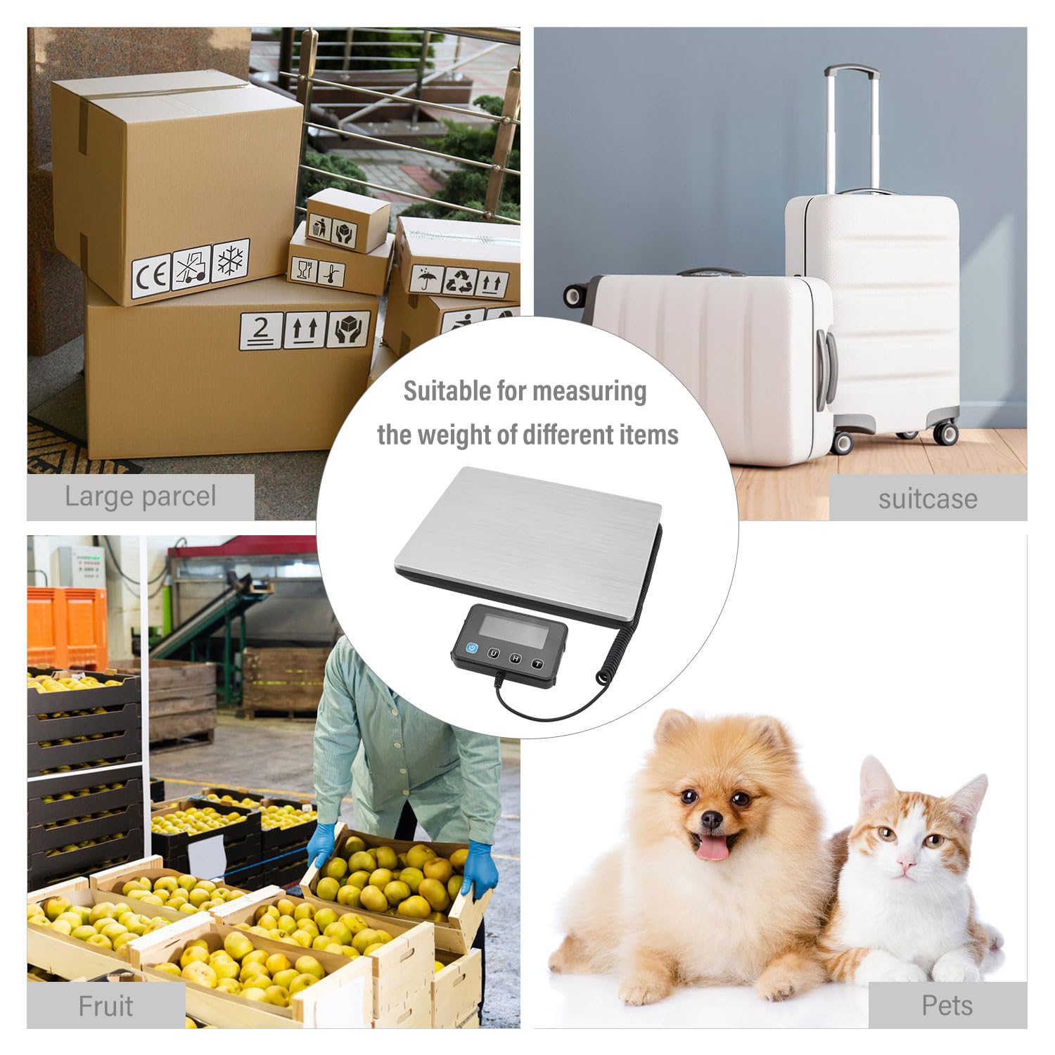 Thumbnail 5 de Anesty 200KG Parcel Scales with 10g Accuracy – Digital postal and parcel scale with LCD, hold/tare and USB or battery power