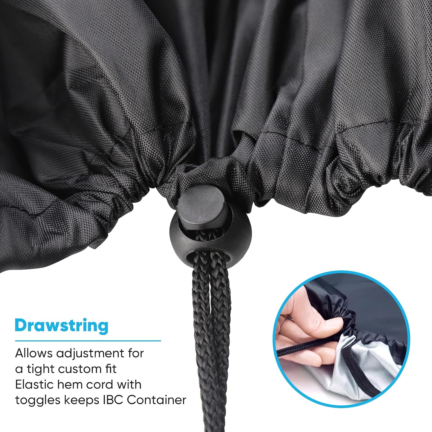 Detalle de Neverland IBC Tank Cover – Heavy Duty 420D for 1000L IBCs (120x100x116cm)