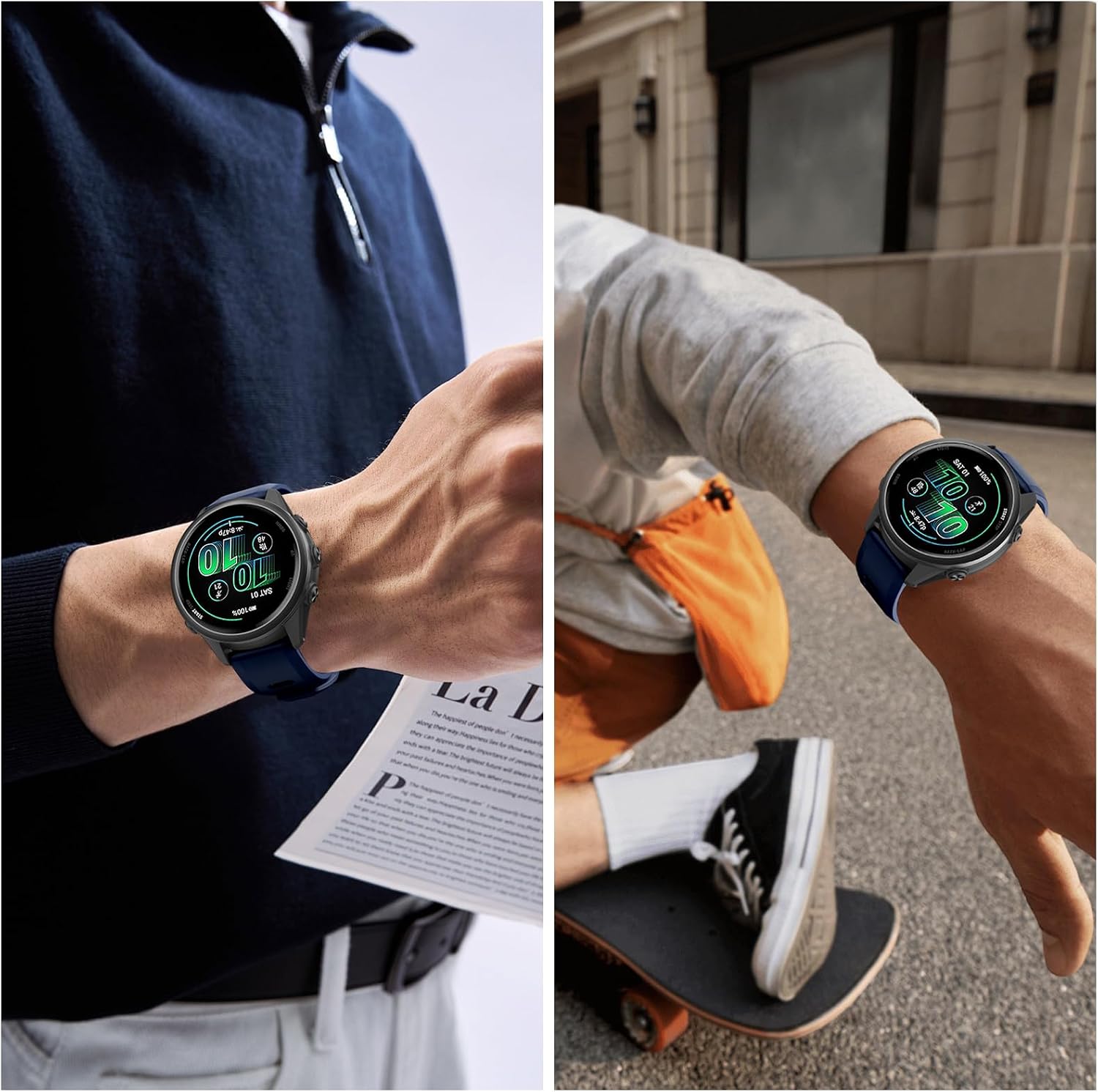 Thumbnail 6 de OVERSTEP 22mm Silicone Quick Release Waterproof Sport Strap for Garmin, Coros and More