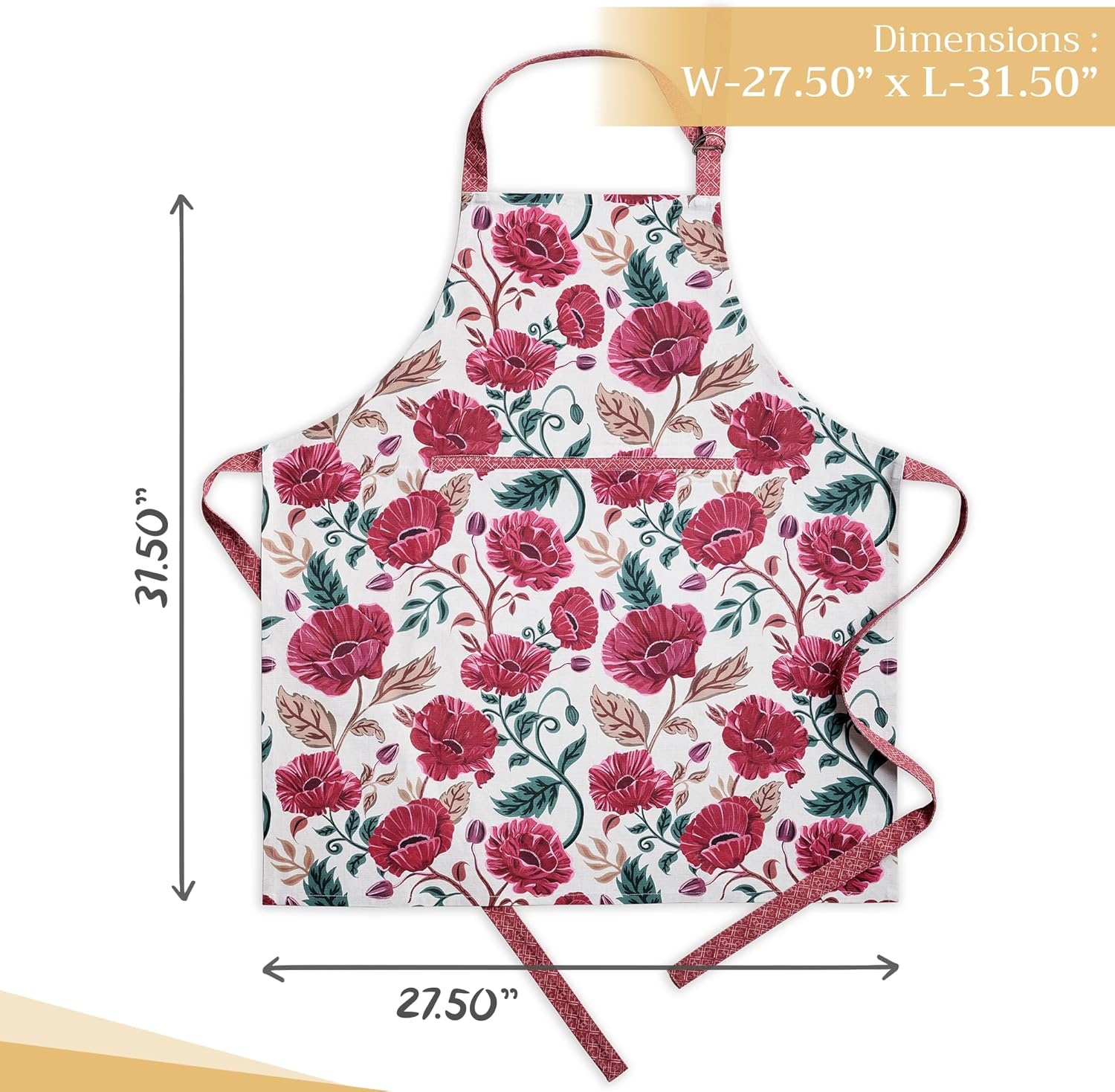 Thumbnail 3 de Maison d' Hermine 100% Cotton Apron with Pocket