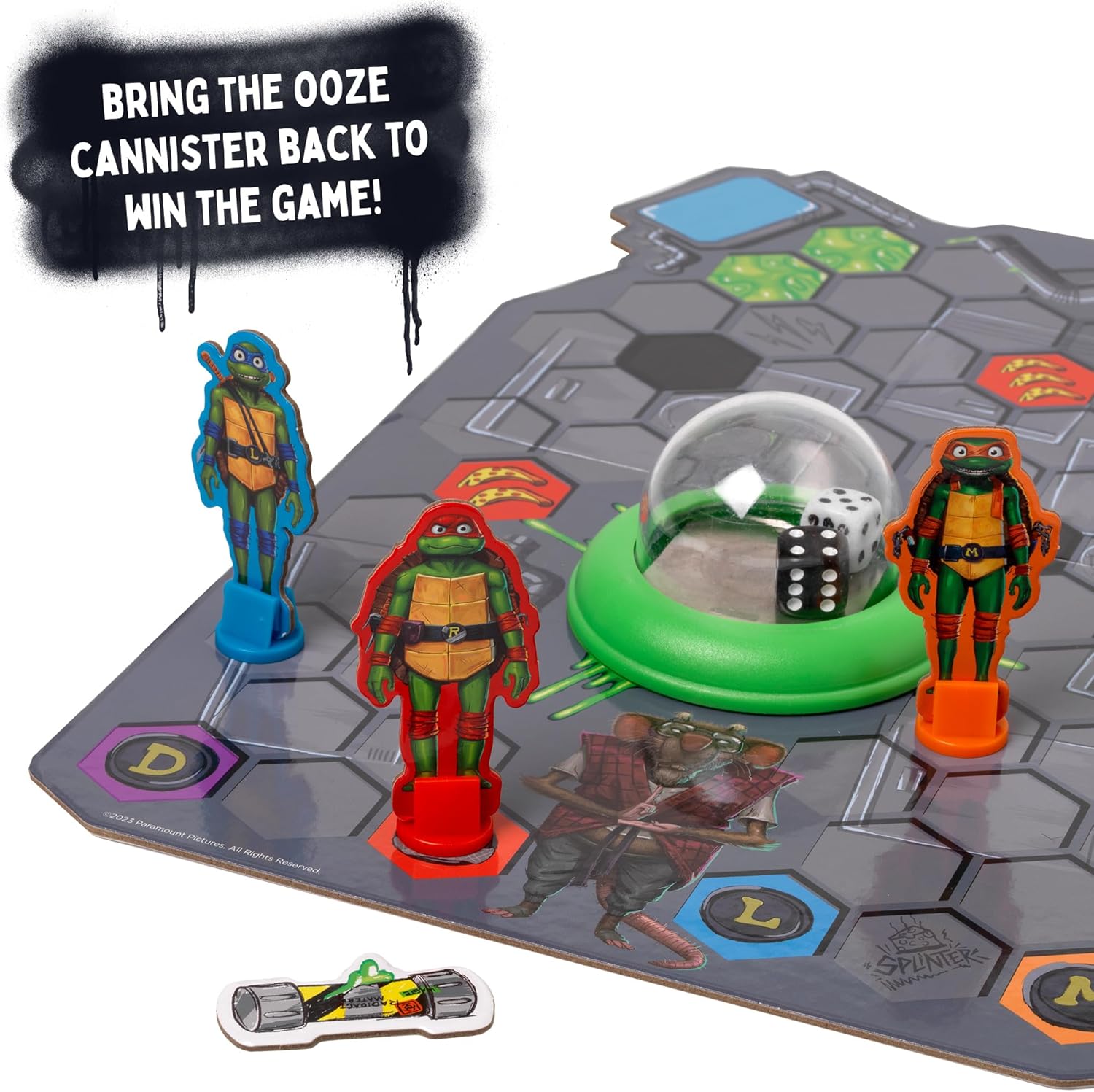 Detalle de Ideal | Teenage Mutant Ninja Turtles: Sewer Battle Pressmatic Game – Family Fun for 2–7 Players