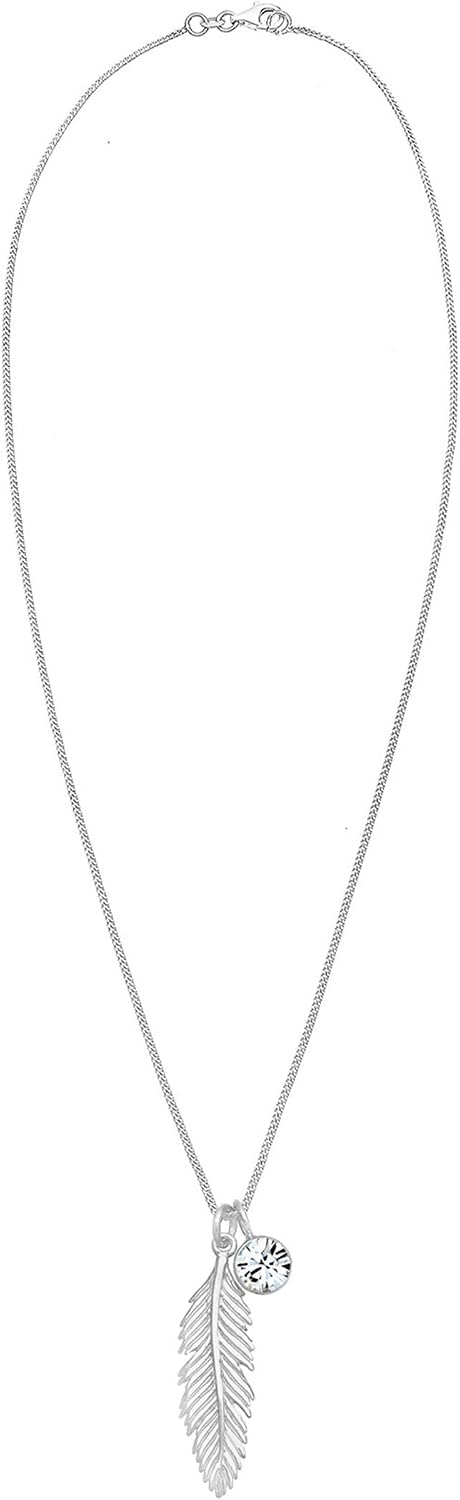 Detalle de Elli Halskette Damen Feder Anhänger Boho – 925 Sterling Silber
