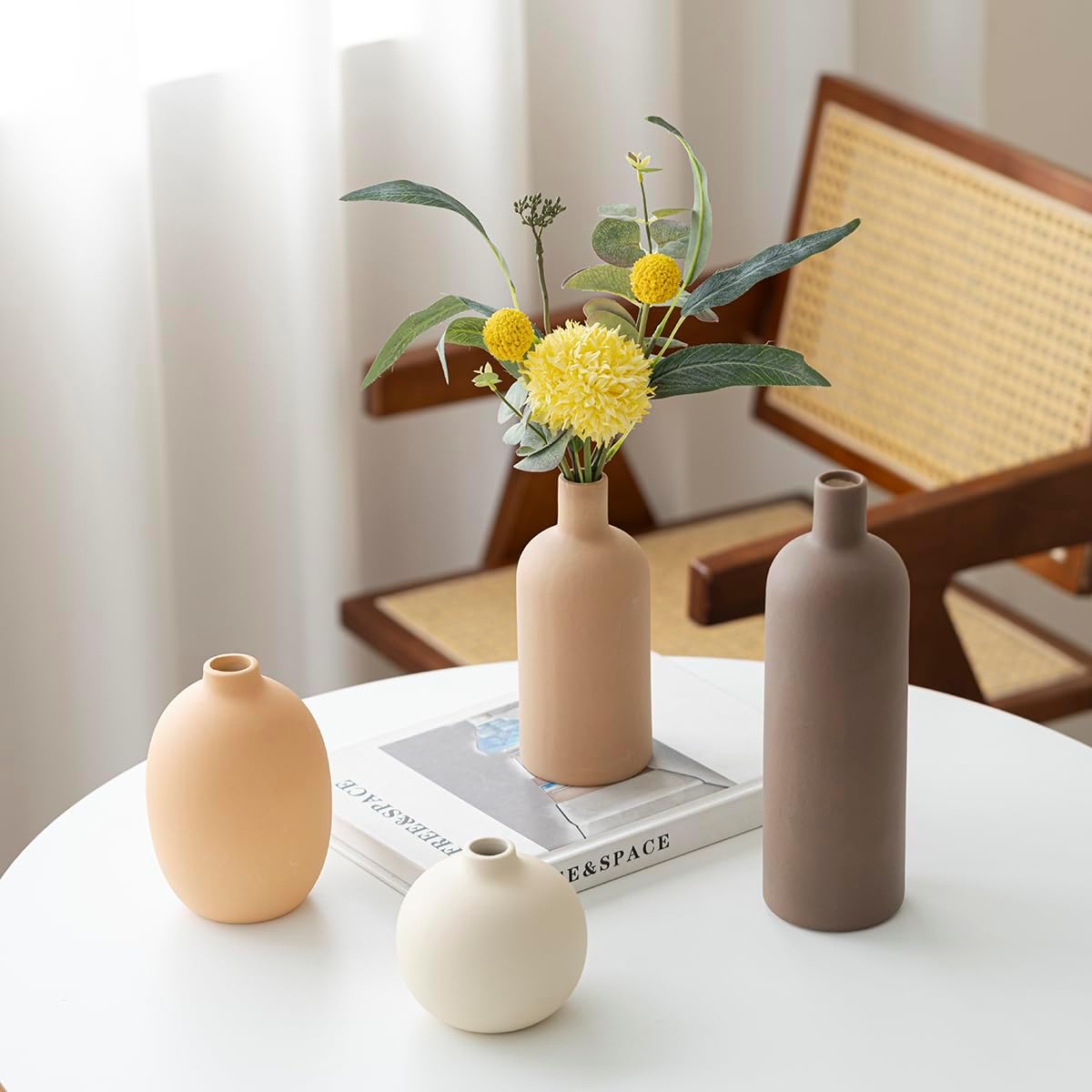 Thumbnail 4 de Lot 4 vases céramique Morandi 9,5‑25 cm