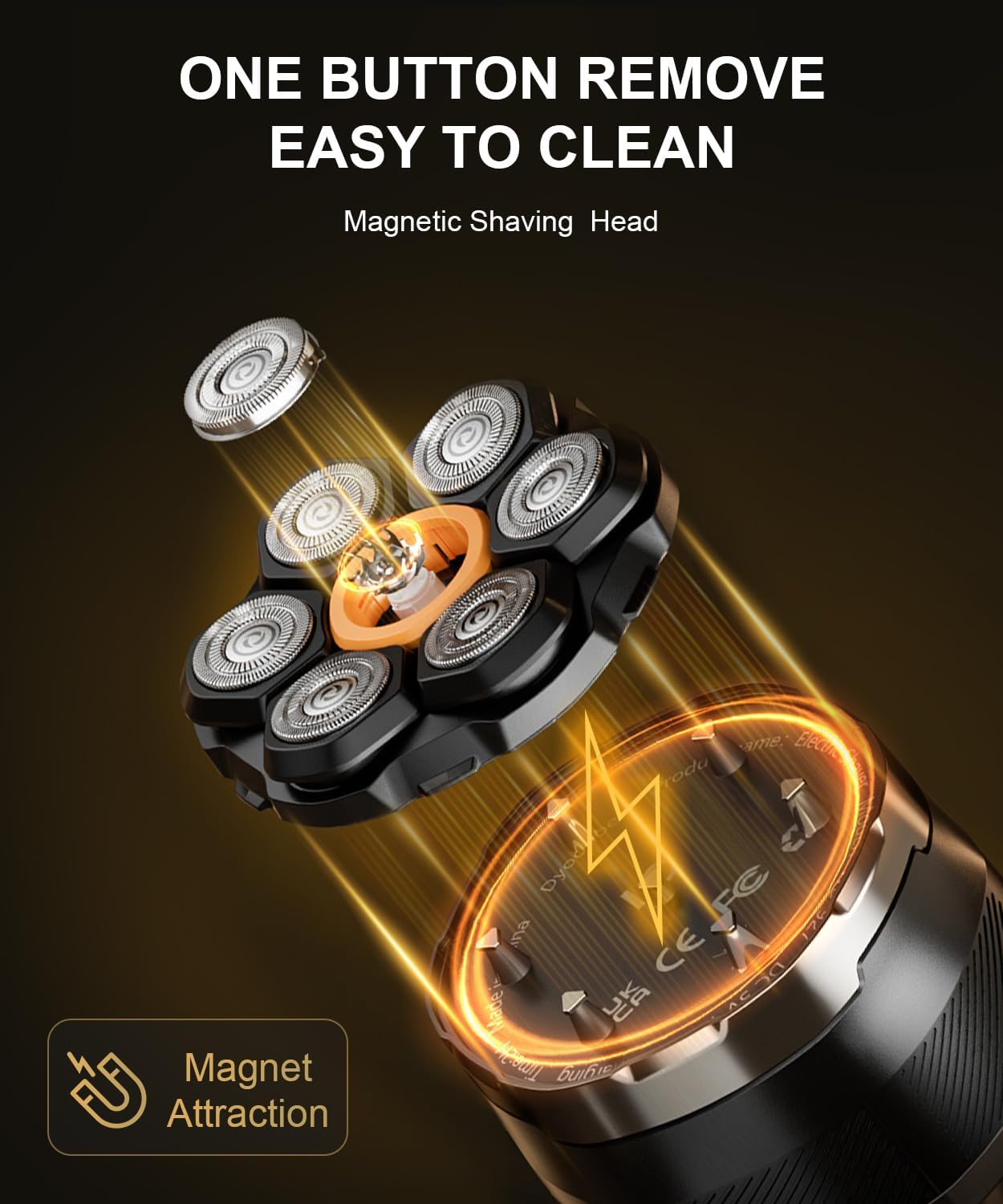 Thumbnail 2 de Head Shavers for Bald Men: 7D Floating Electric Shaver with LED Display and USB-C Charging