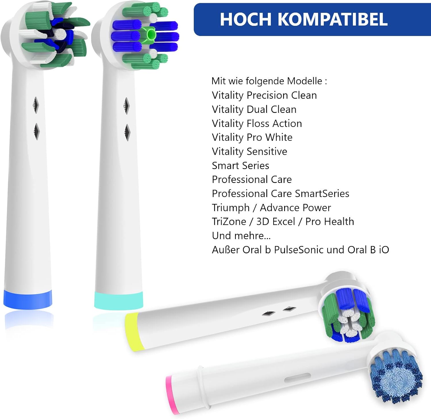 Thumbnail 3 de 16 Aufsteckbürsten (4 Modelle) kompatibel mit Oral-B elektrischen Zahnbürsten – Sensitive, Precision Clean, 3D Whitening, Cross Clean