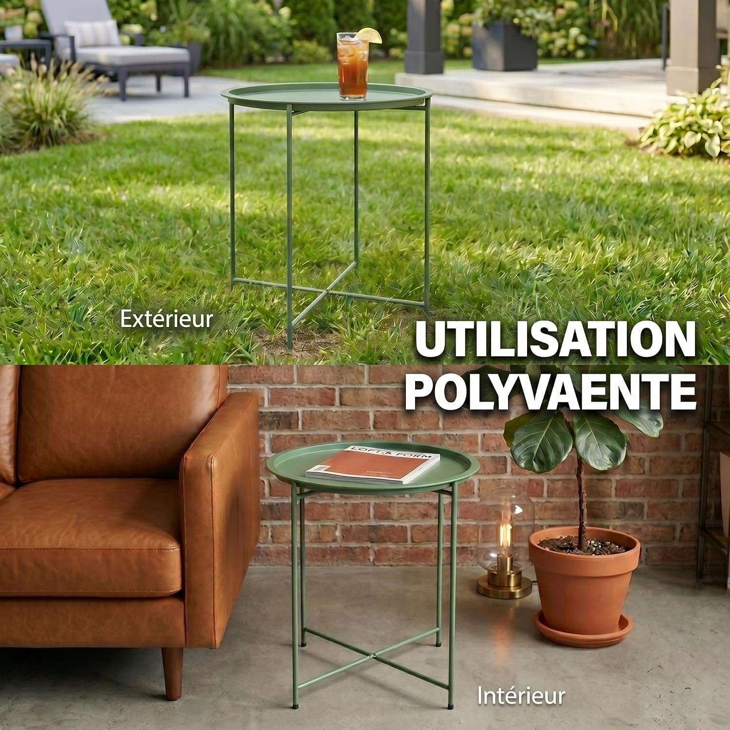 Thumbnail 6 de Outsunny Petite Table Basse Ronde d’extérieur : table d’appoint avec plateau amovible