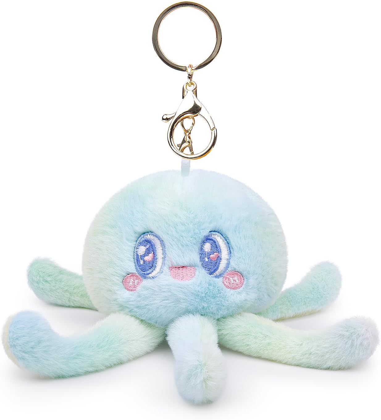Detalle 2 de RLOMUTE Plush Toy Keychain: Anglerfish, Crow, Kiwi or Jellyfish Mini Bag Pendant
