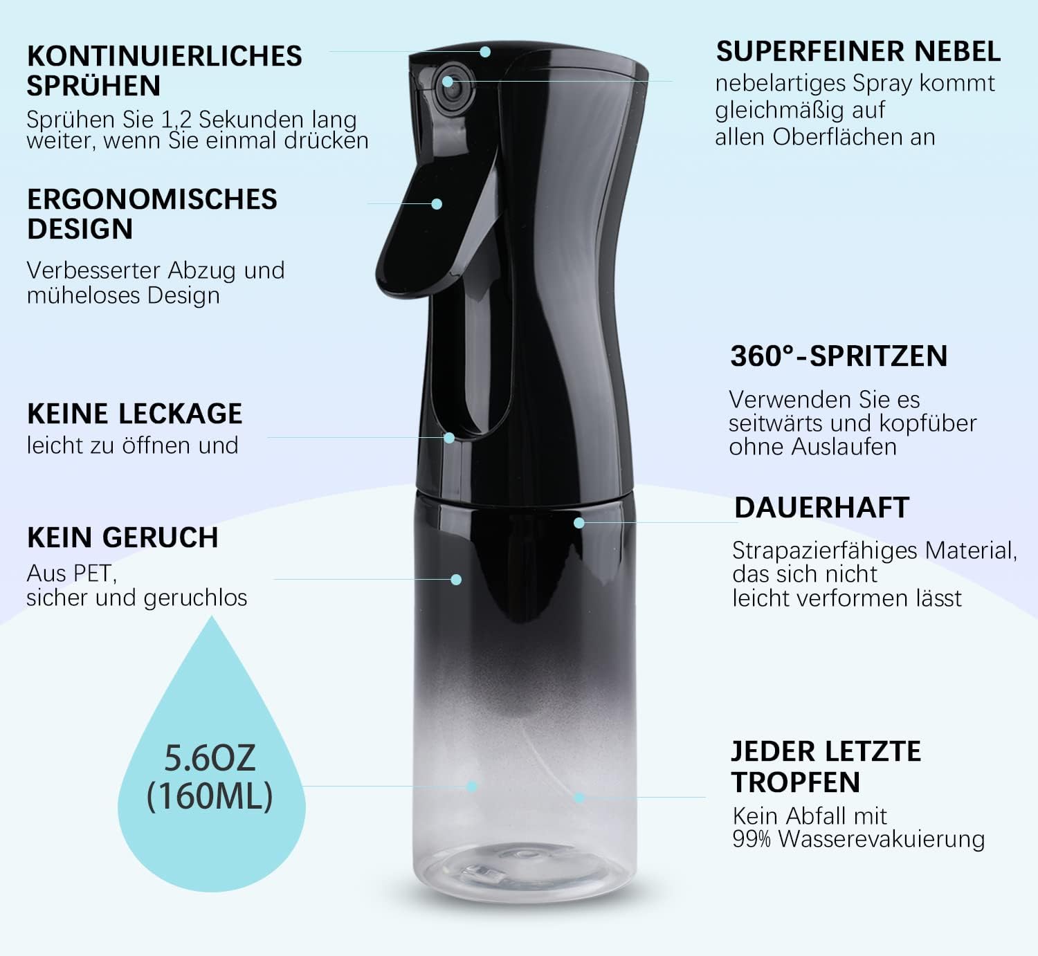 Thumbnail 1 de TANSHINE Sprühflasche 200 ml – feiner Nebel für Haare, Pflanzen & Desinfektion
