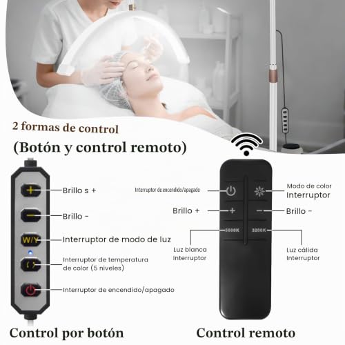 Thumbnail 5 de CGBE 23 Pulgadas Lámpara Extensiones Pestañas de Pie Media Luna - Blanco