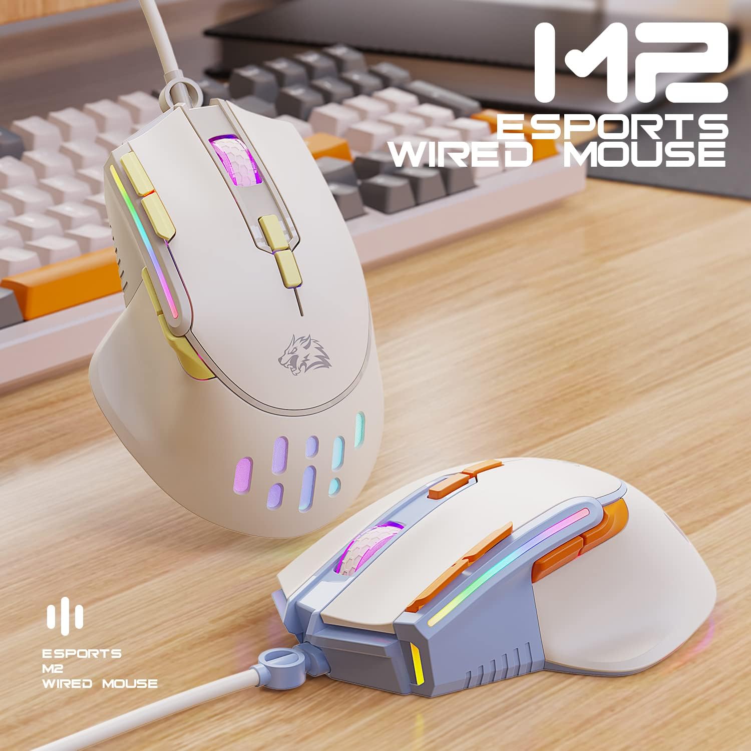 Thumbnail 1 de ZIYOU LANG M2 kabelgebundene Esports Gaming Maus – 12800 DPI, RGB, 9 Tasten, Honeycomb Shell