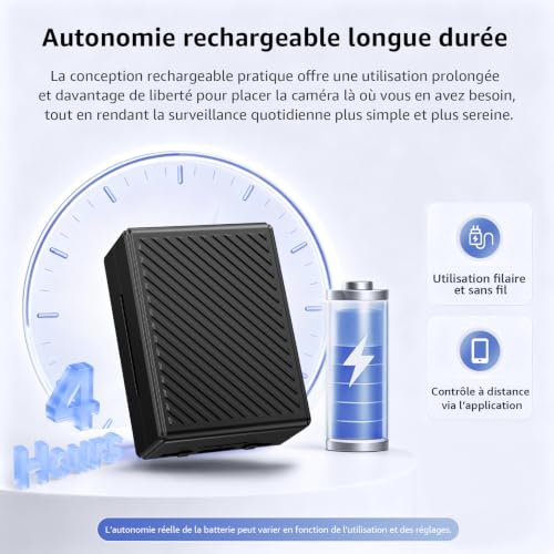 Detalle 2 de Liretope Camera Espion 4K: Mini Caméra WiFi sans Fil avec Vision Nocturne pour Intérieur