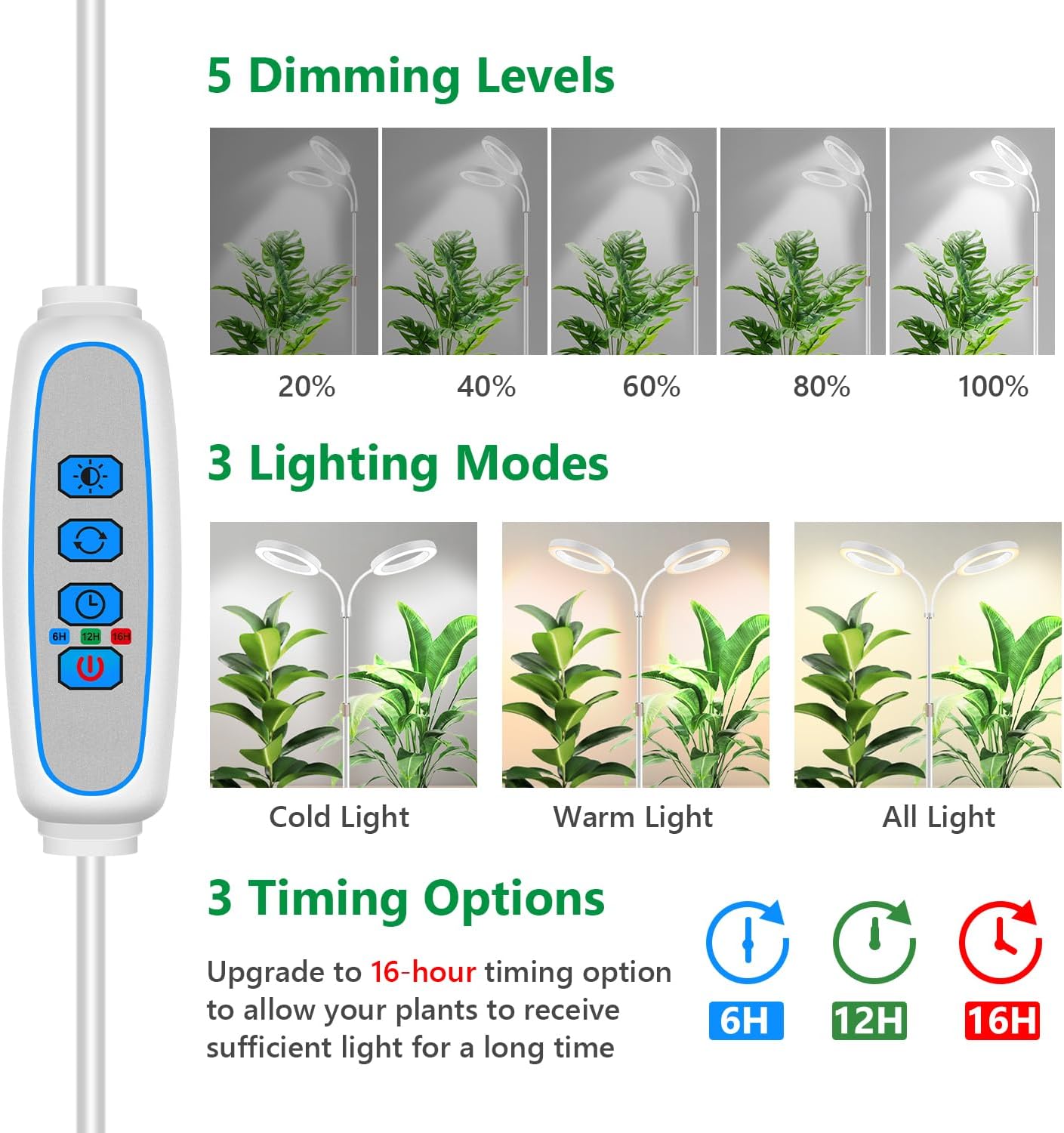 Detalle 2 de Aumtrly grow light 168 LED full spectrum