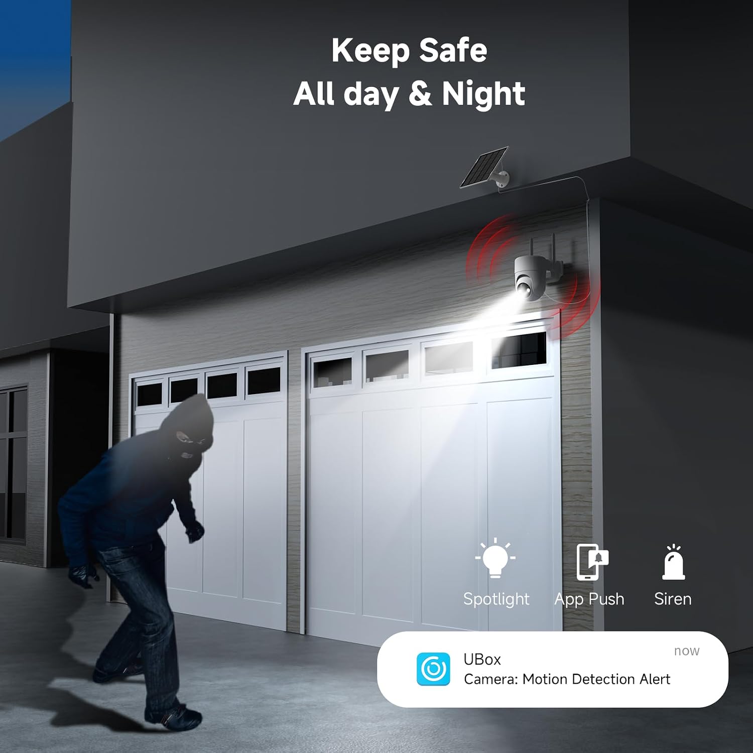 Detalle 2 de Oculview DL201 Solar Security Camera 2-Pack, 2K, 360° View, Color Night Vision