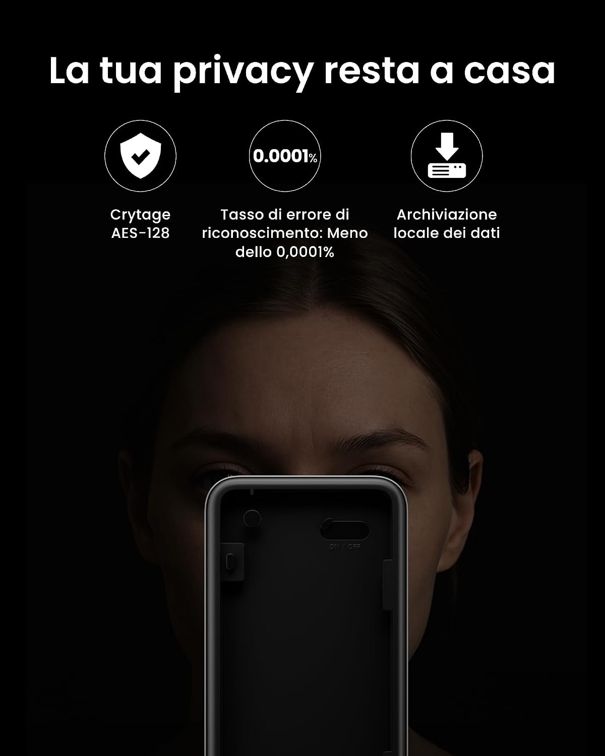 Detalle de SwitchBot Lock Ultra con Tastierino e Riconoscimento Facciale 3D: serratura smart senza trapano, con Matter e integrazione vocale