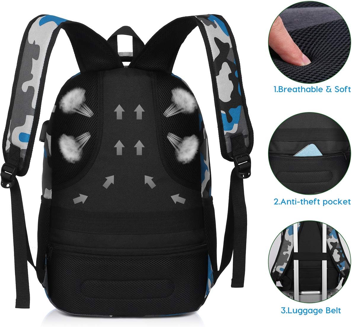 Thumbnail 4 de YAMTION Mochila 17.3" para escuela, trabajo y viajes