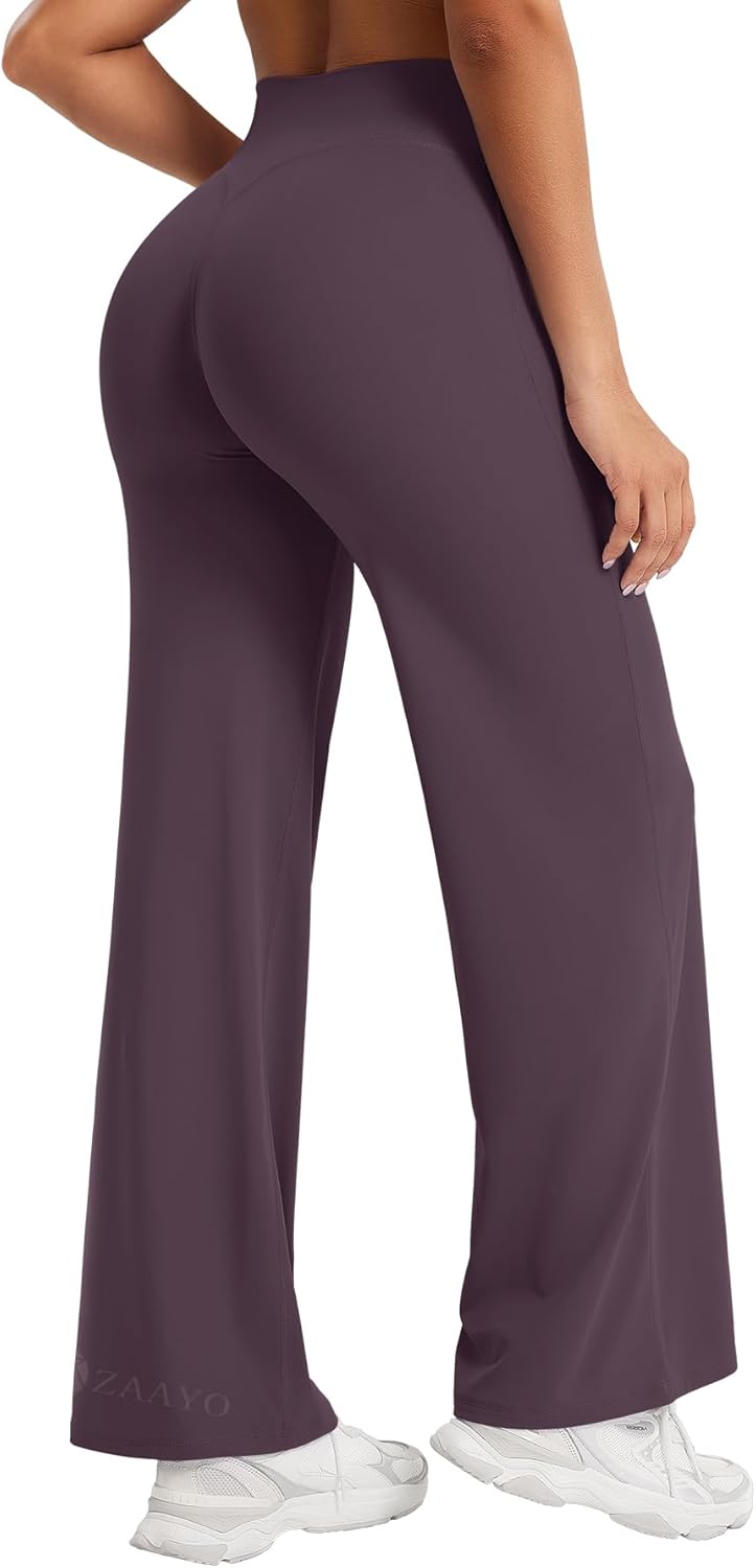 Detalle 2 de ZAAYO Nahtlose Straight Leggings Damen – Hohe Taille, Flared Fit für Yoga, Freizeit und Alltag