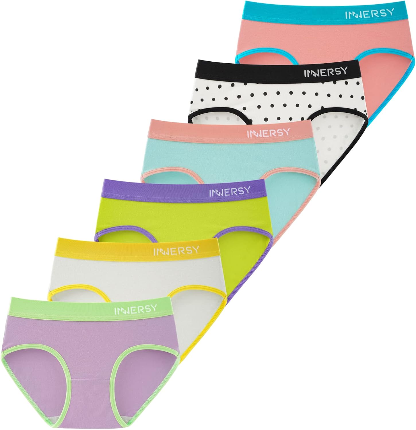 Thumbnail 6 de INNERSY Unterhosen Teenager Mädchen (8–16) Baumwolle im 6er-Pack – weiche Slips für Alltag & Sport