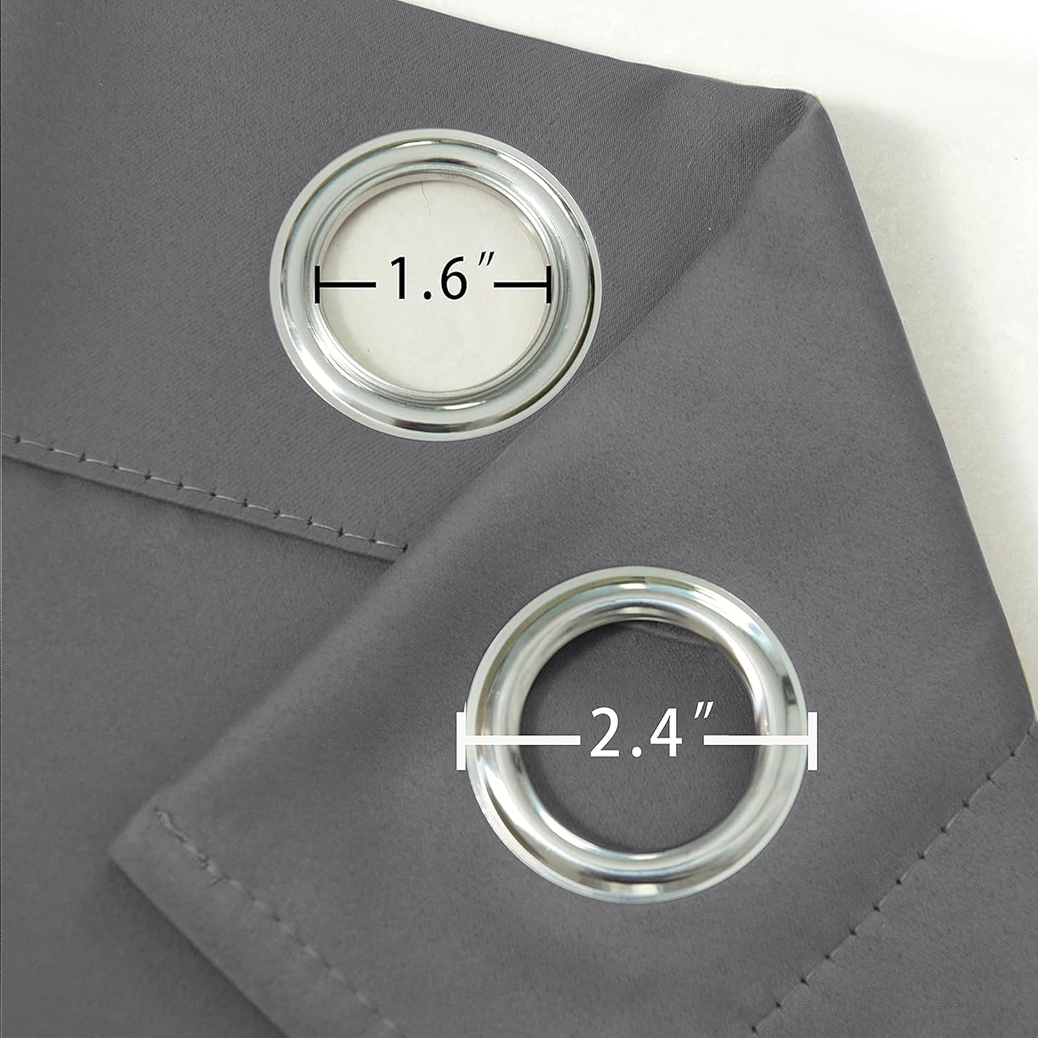 Thumbnail 4 de My home store Charcoal Blackout Curtains – 2 Panels, 90" x 72", Eyelet, Thermal Insulated