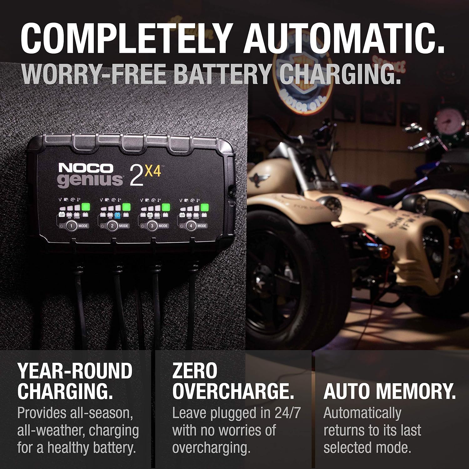 Detalle de NOCO GENIUS2X4 4-Bank Smart Battery Charger, 8A, 6V and 12V