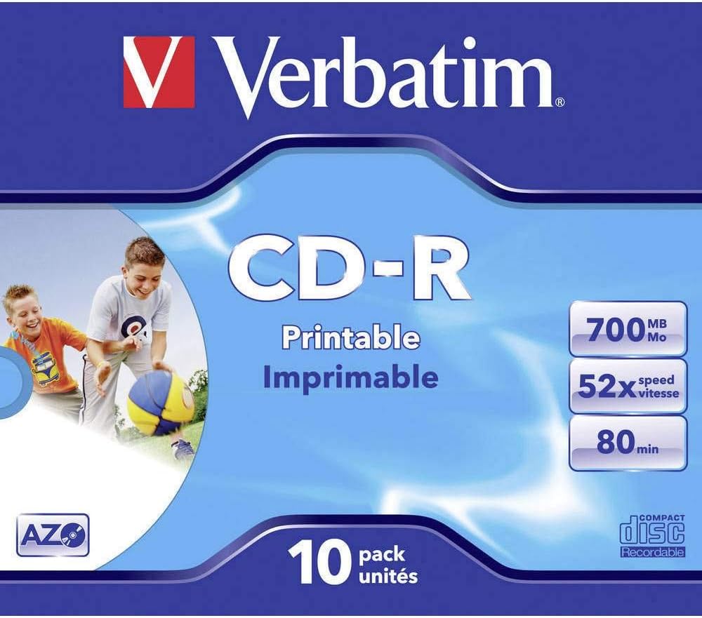 Detalle de Verbatim 2330524 AZO CD-R, 700 MB, 52x och bred utskrivbar yta, 25-pack