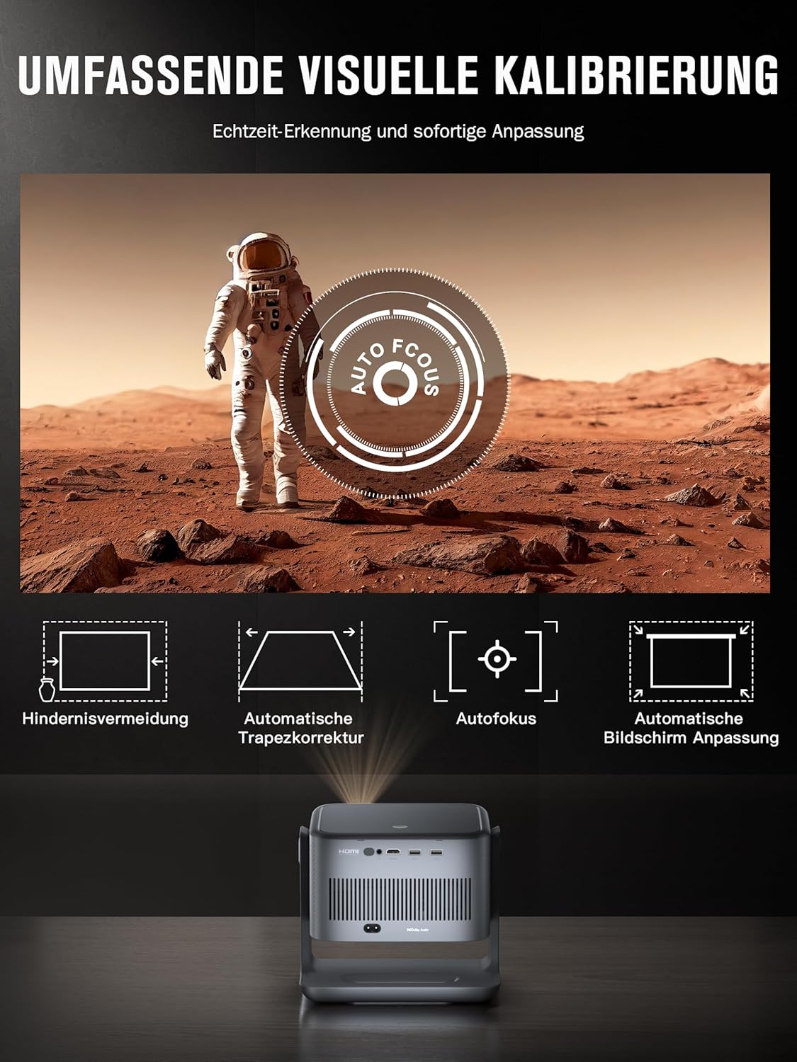 Thumbnail 5 de VISSPL Smart Beamer 4K Heimkino mit 30.000 Lumen, Dolby Atmos und 360° Standfuß – Outdoor & Indoor