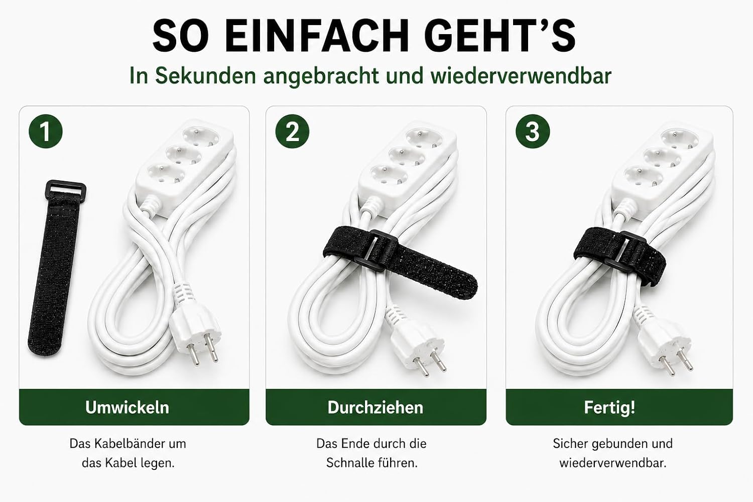 Thumbnail 4 de Hazarox 35 Stück Klett-Kabelbinder mit Schnallen – Wiederverwendbar, flexibel und vielseitig einsetzbar