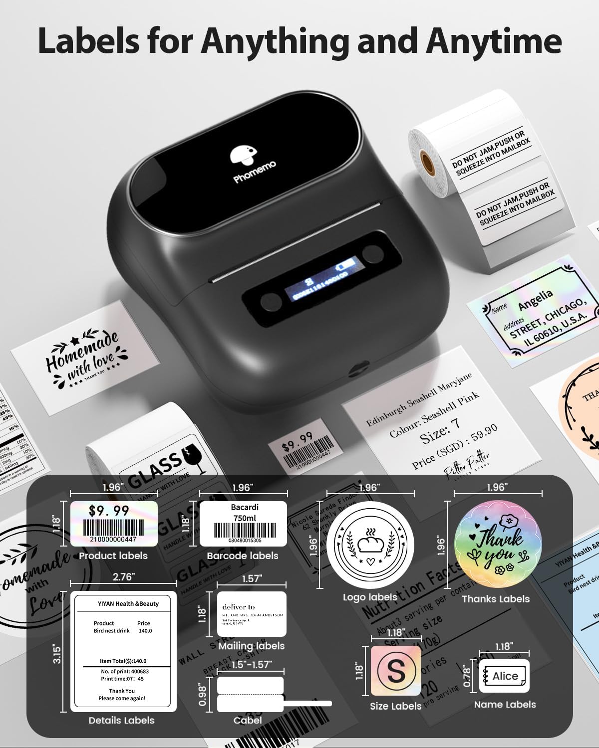 Detalle 2 de Phomemo M220 2200mAh Thermal Label Printer 📇
