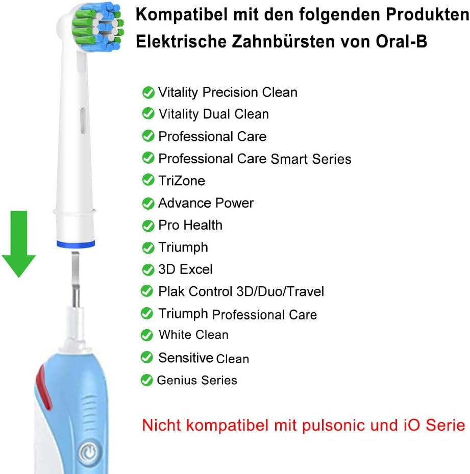 Thumbnail 4 de 16 Precision Aufsteckbürsten (8er Weiß + 8er Schwarz) kompatibel mit Oral-B Elektro-Zahnbürsten – Tiefe & Precision Reinigung