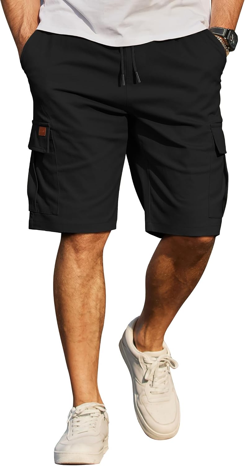 Thumbnail 6 de COOFANDY Pantaloncini da Uomo in Cotone Cargo Shorts con Vita Elastico e 6 Tasche