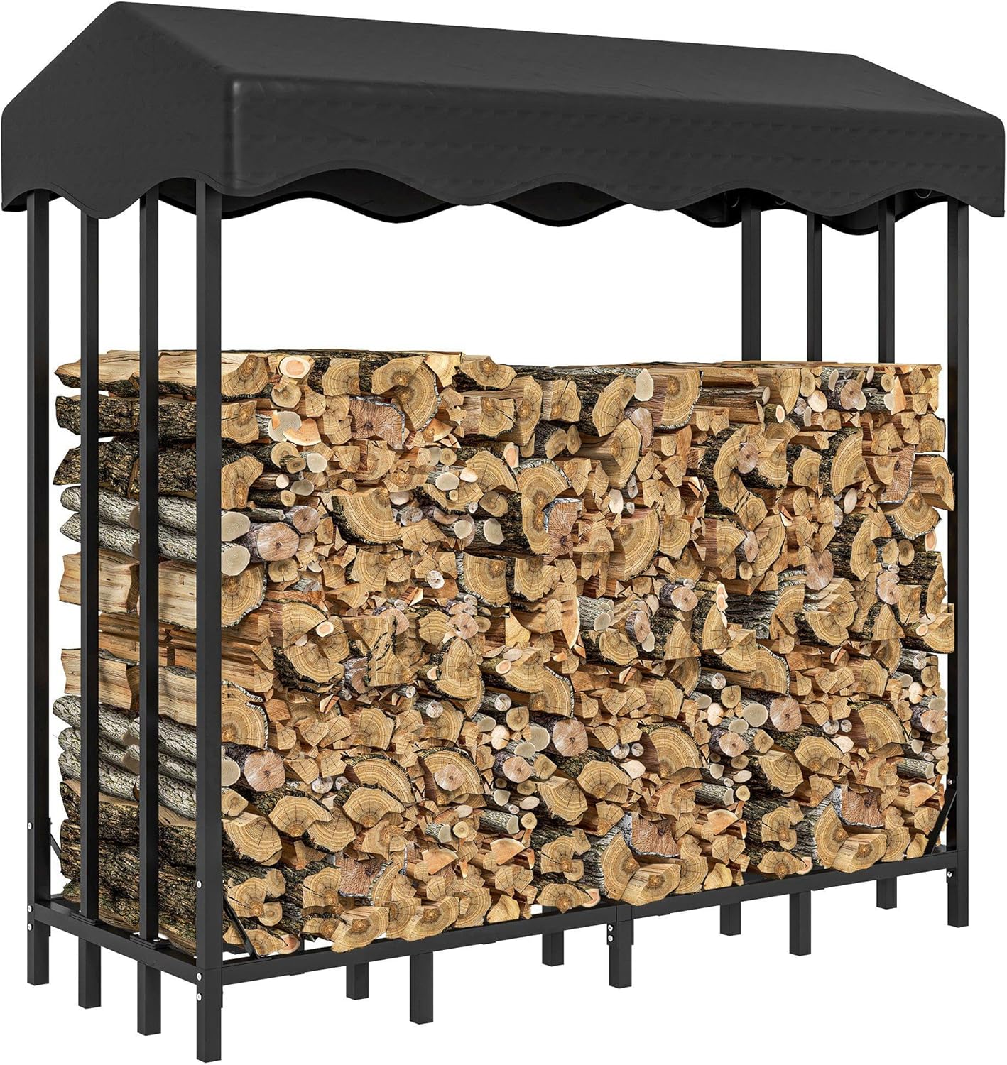 Outsunny Soporte para Leña 143x70x145 cm