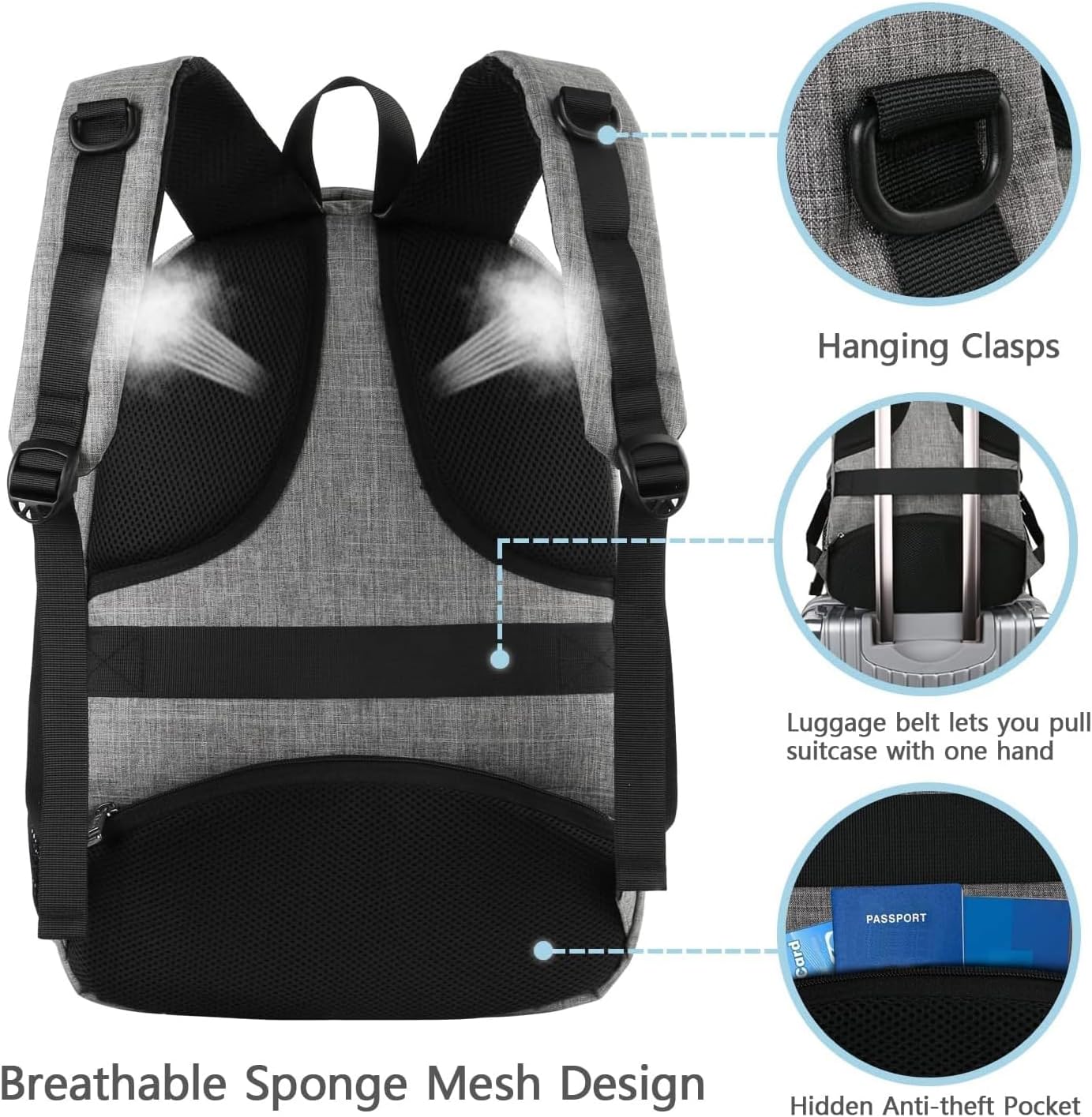 Detalle de MATEIN Mochila 17.3 Pulgadas para portátil