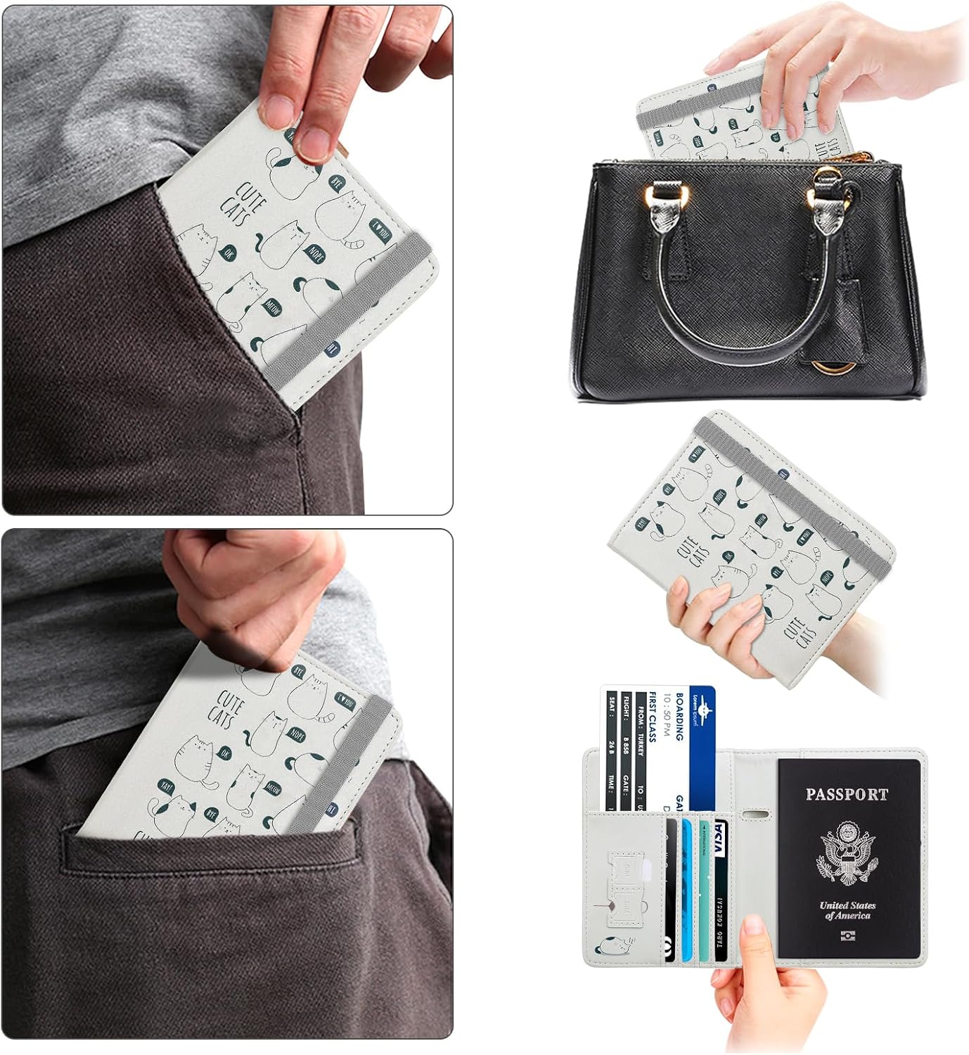 Thumbnail 6 de WALNEW Passport Holder PU Leather 4.2x5.6" 📘